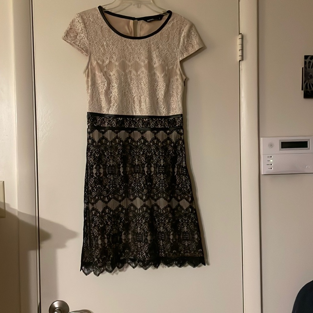 Cream and Black junior dress